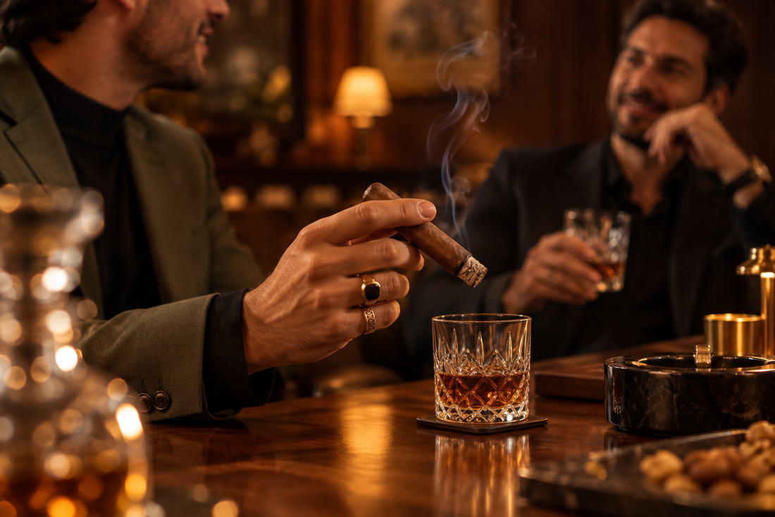 Conversación privada, sastrería y detalles en una mesa de restaurante